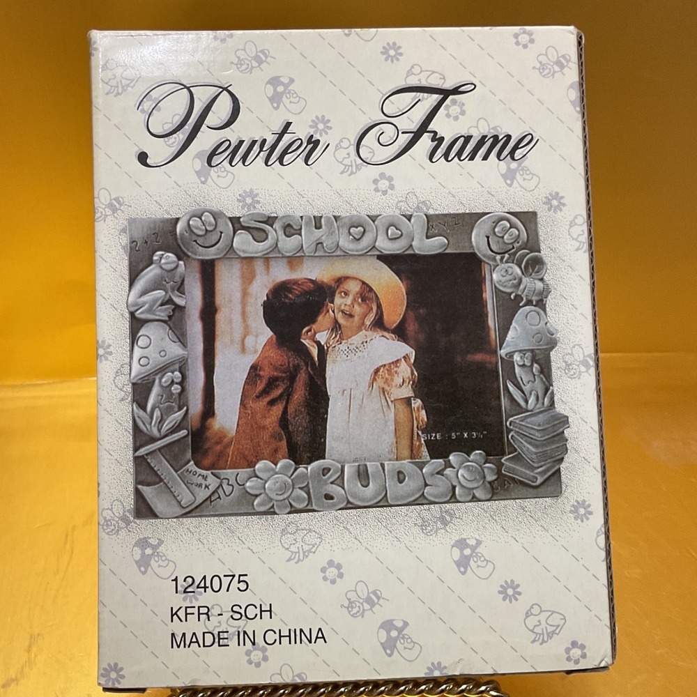 School Buds Pewter Finish Picture Frame 5x3.5 Kids Classroom Theme 124075